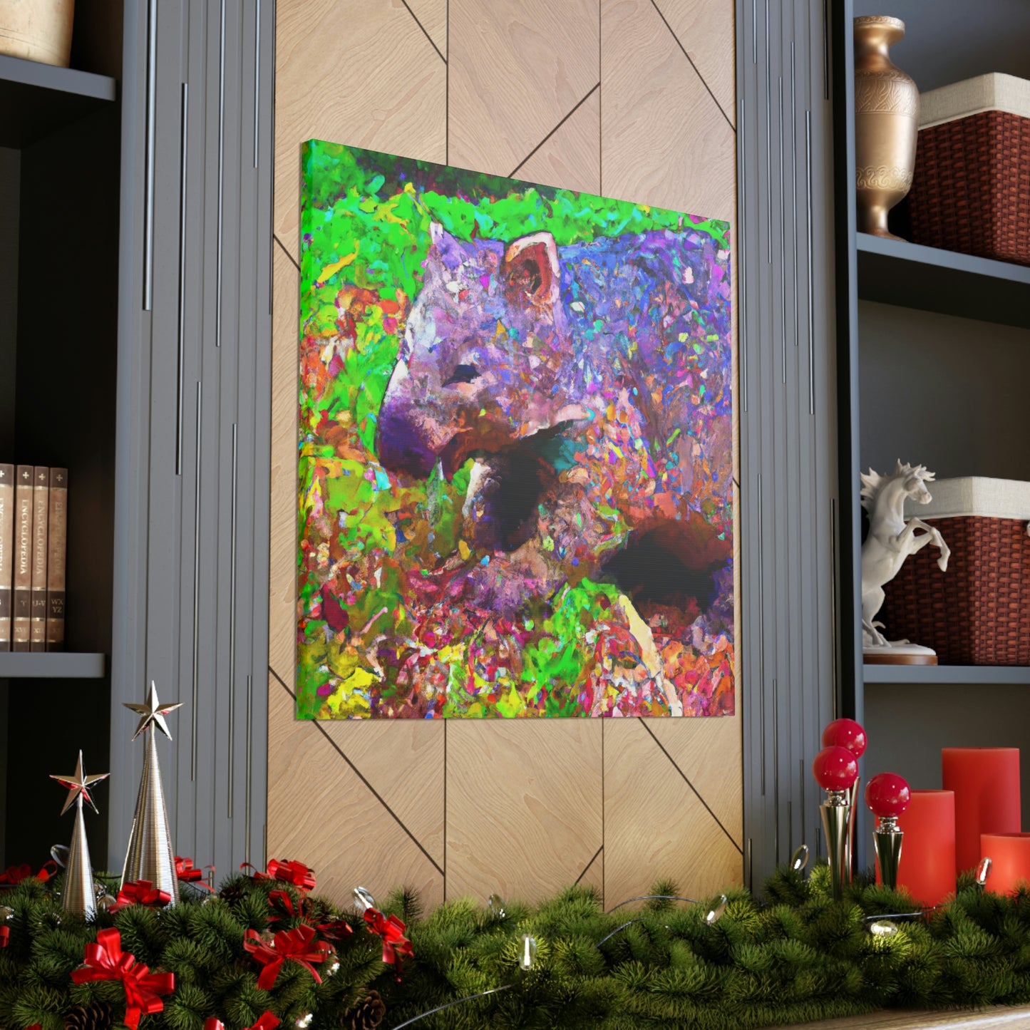 "Wombat in Pointillism" - Canvas