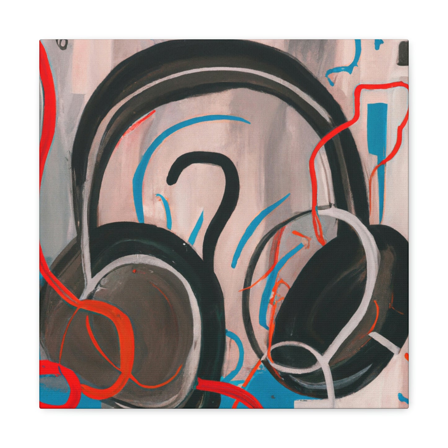 Headphones in Expressionism - Canvas