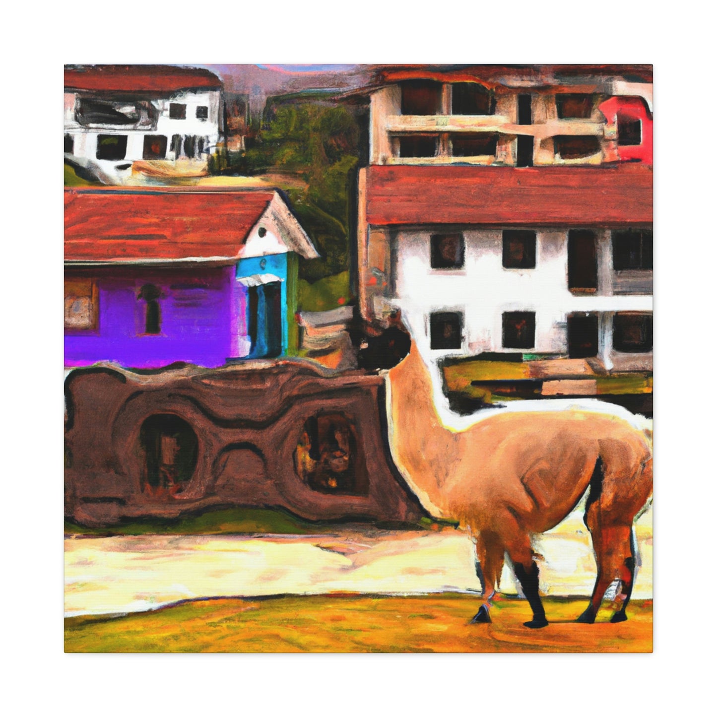 Llamas in Landscape - Canvas