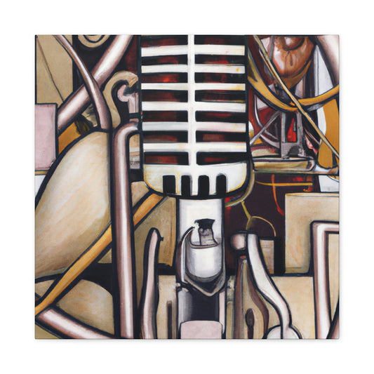 "Microphone in Moonlight" - Canvas