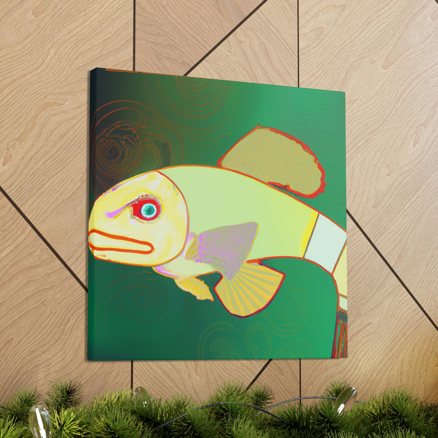 "Glittering Art Deco Killifish" - Canvas