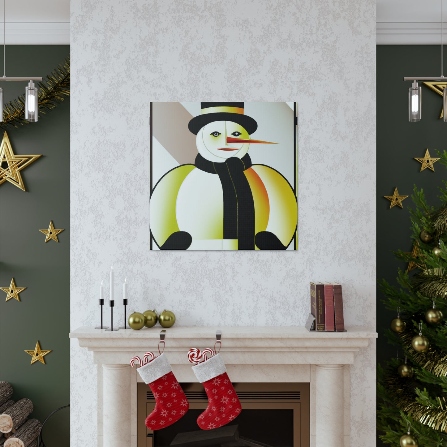 "Frosty Snowman Deco" - Canvas