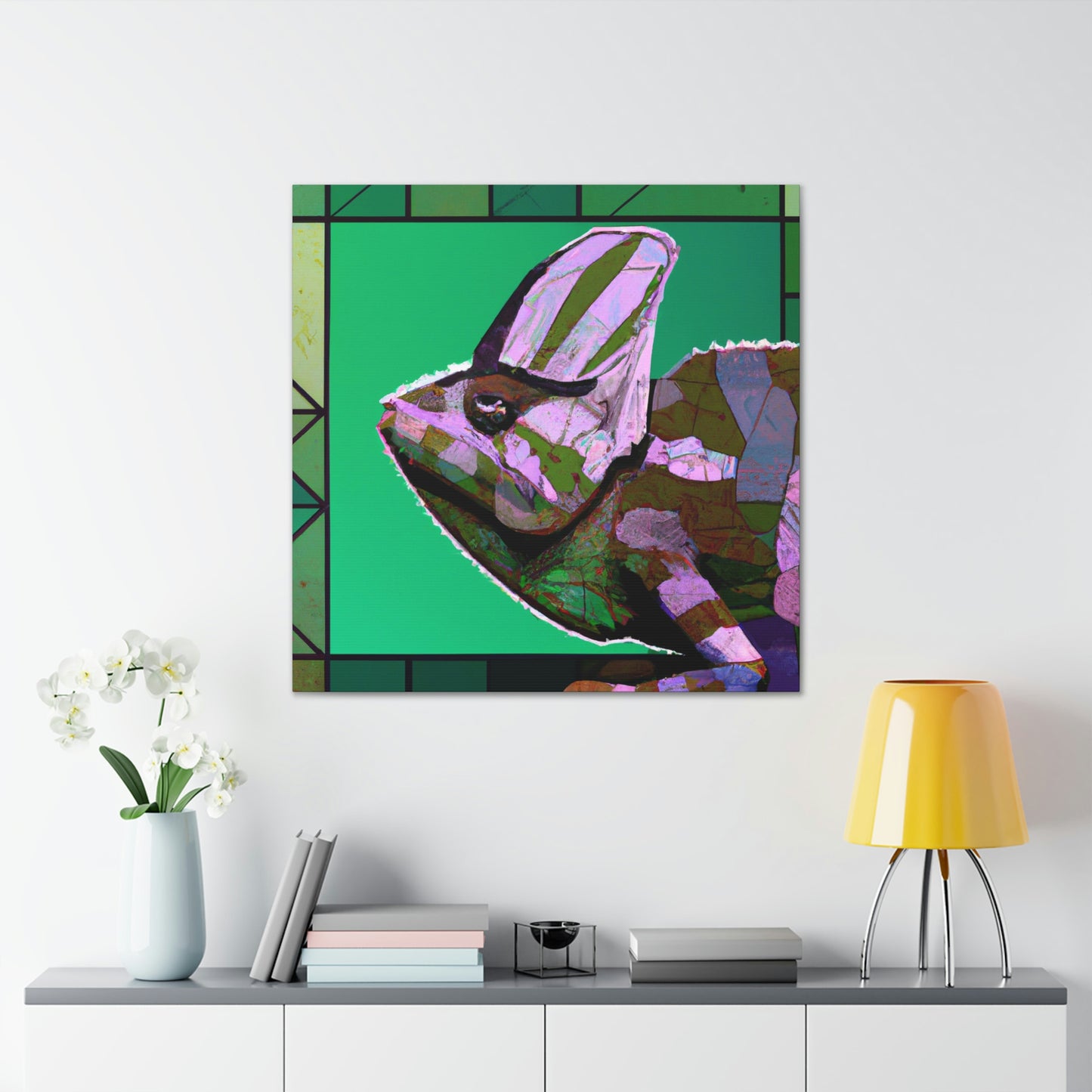 "Chameleon's Lush Veil" - Canvas