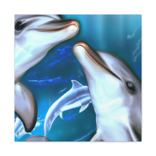 Dolphins on the Shore - Canvas