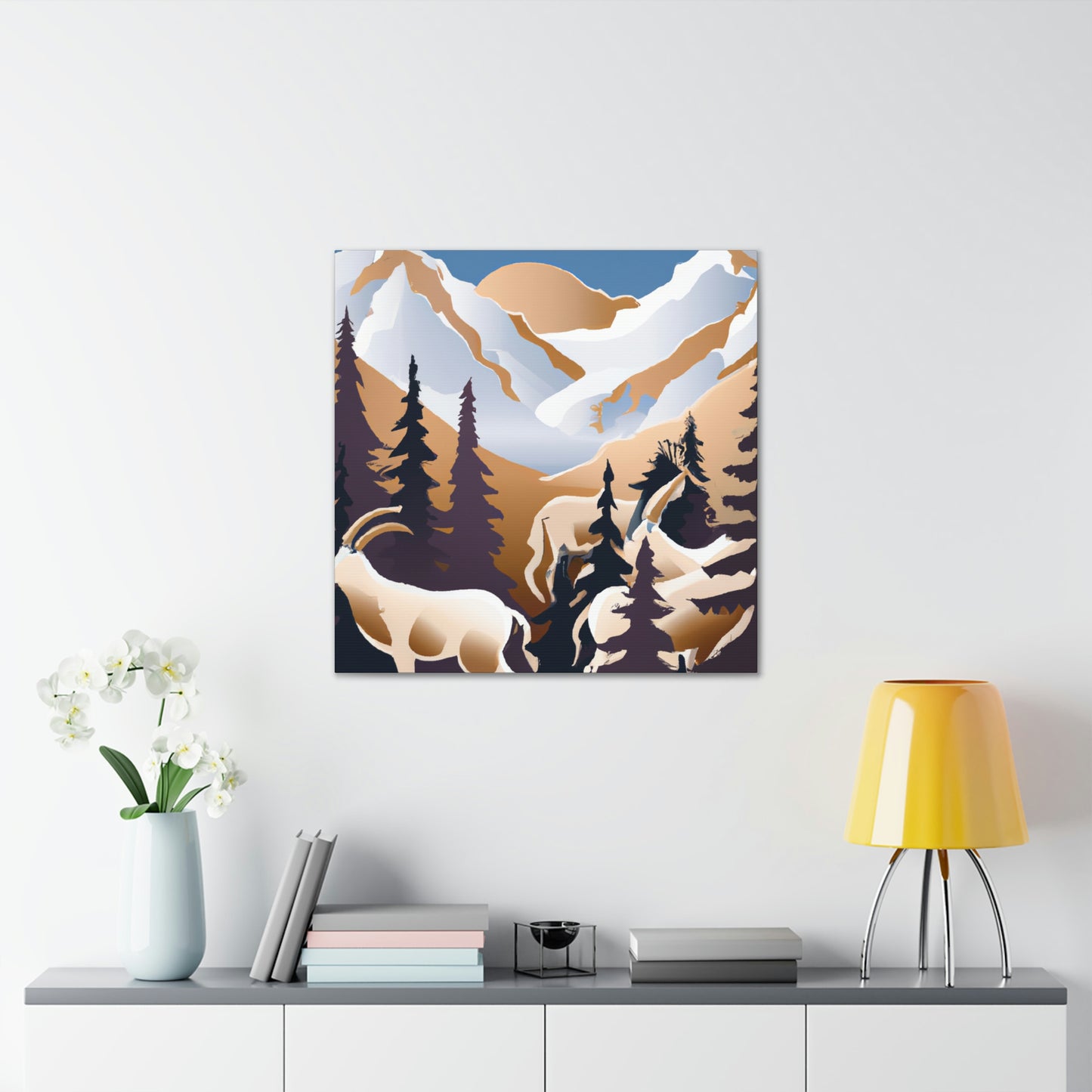 "Chamois in Metallic Splendor" - Canvas