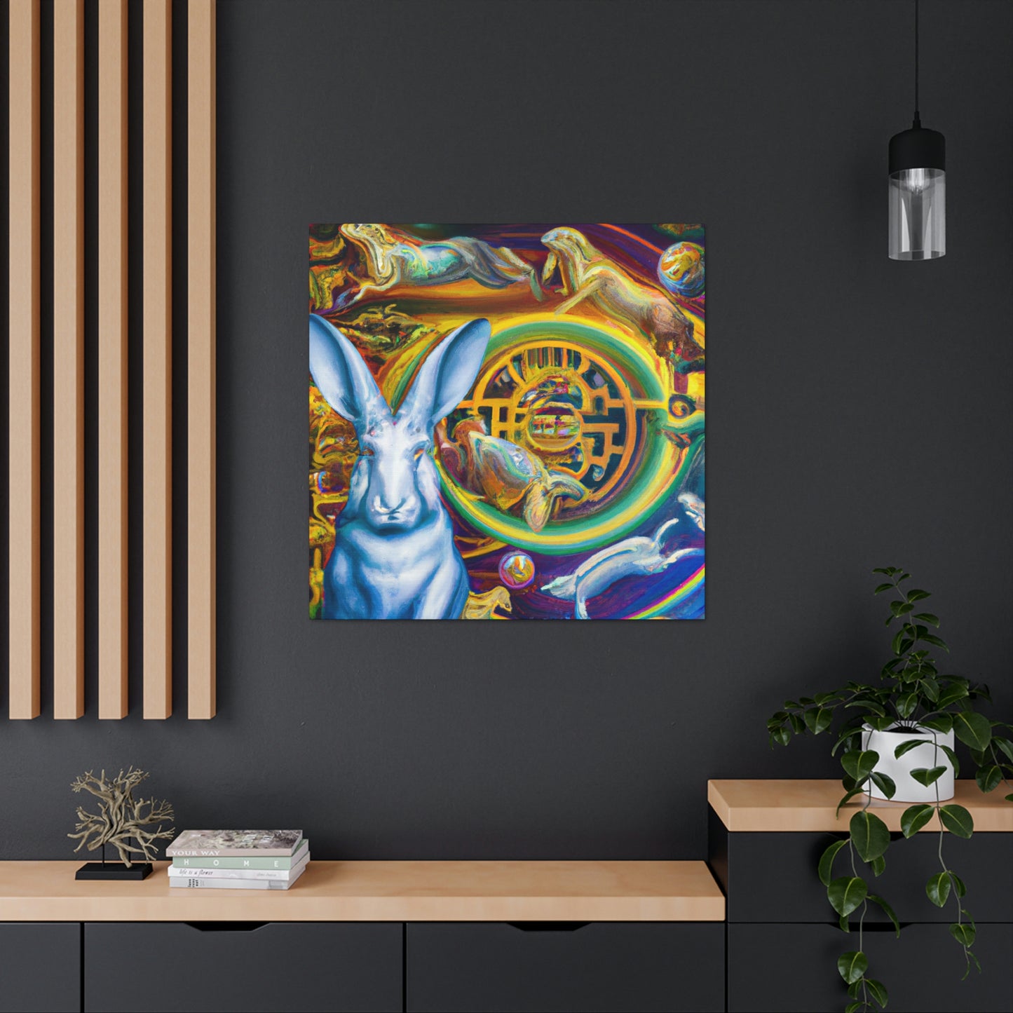 Rabbit in Neoclassicism - Canvas