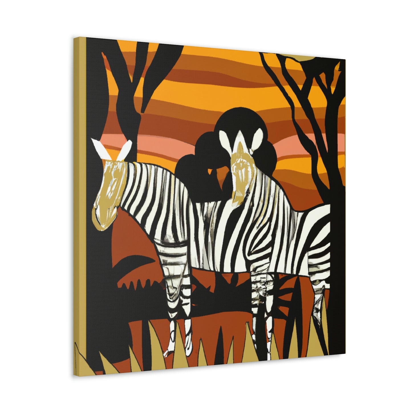 "Zebra in Moonlight Glaze" - Canvas