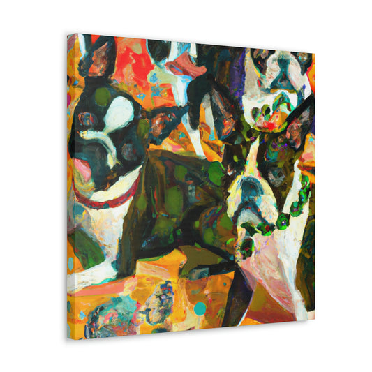 Boston Terrier Expressionism - Canvas