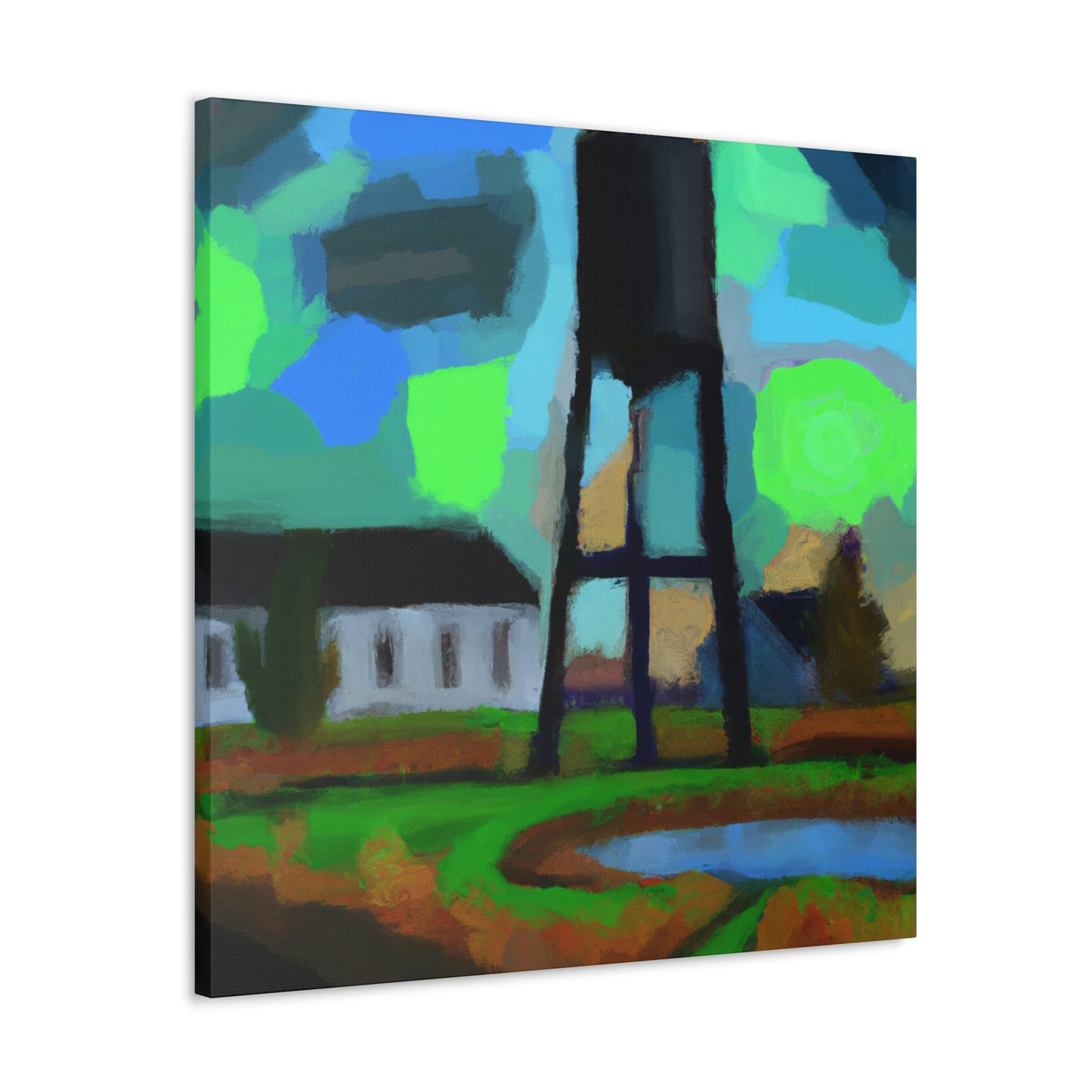 "Water Tower Expressionism" - Canvas