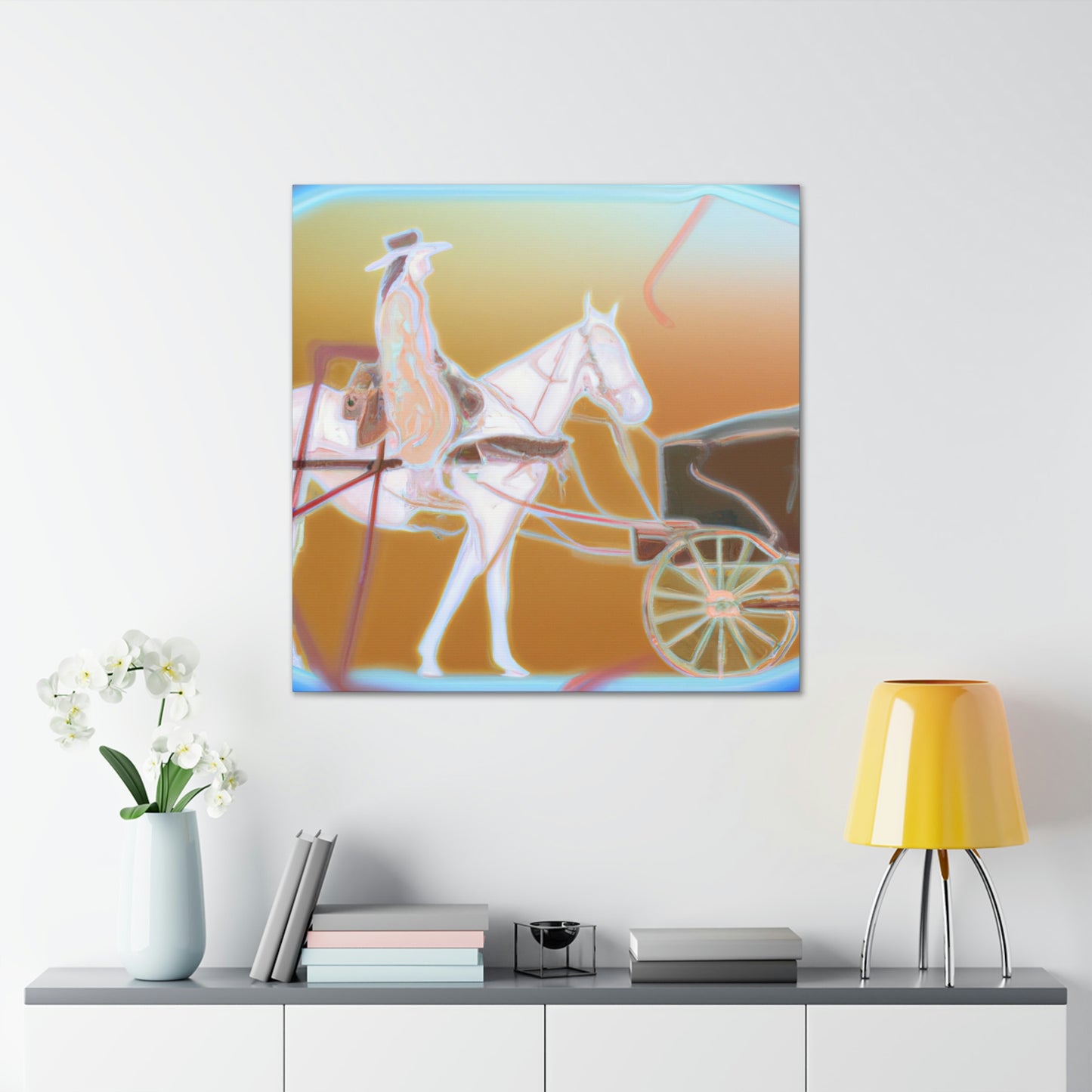 Stagecoach in Moonlight - Canvas