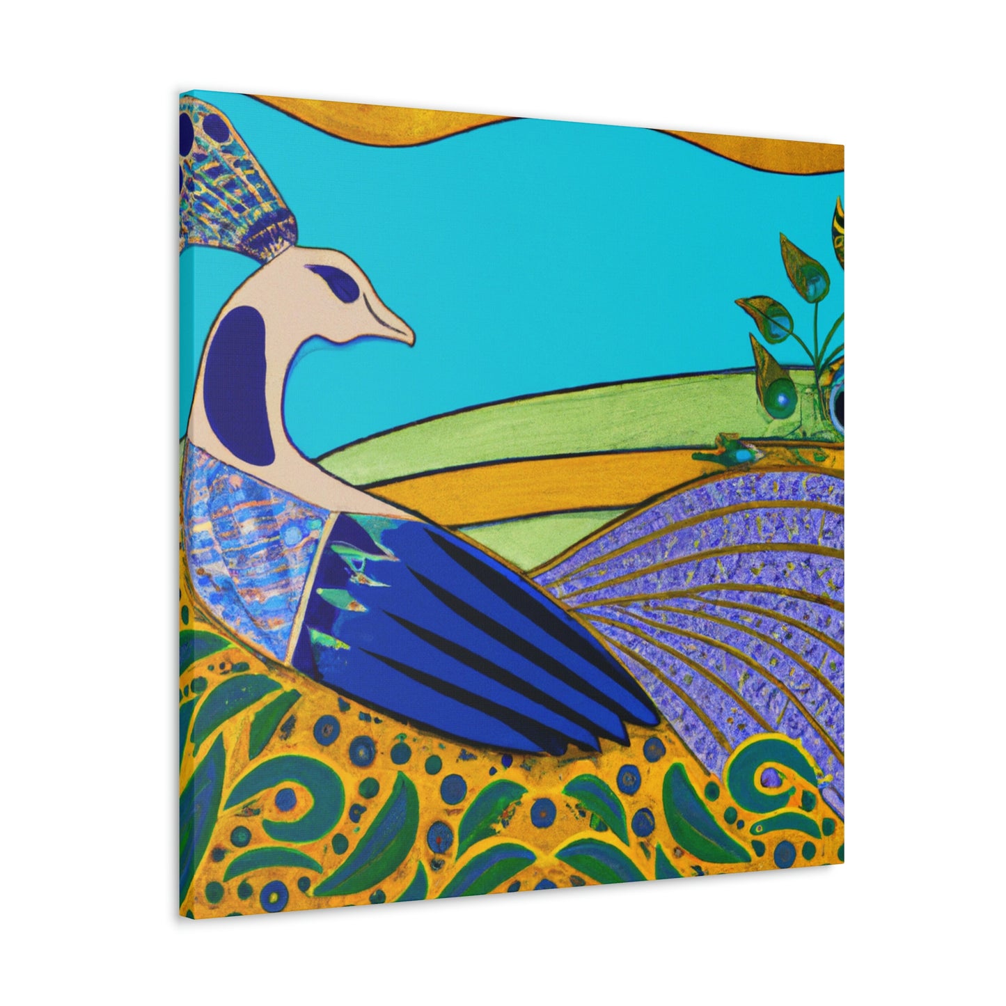 "Peacock in Art Deco" - Canvas