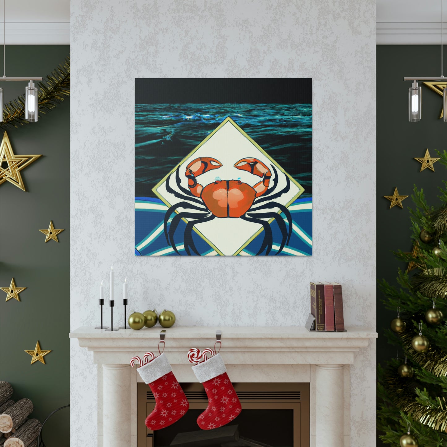 "Crab's Deco Dance" - Canvas