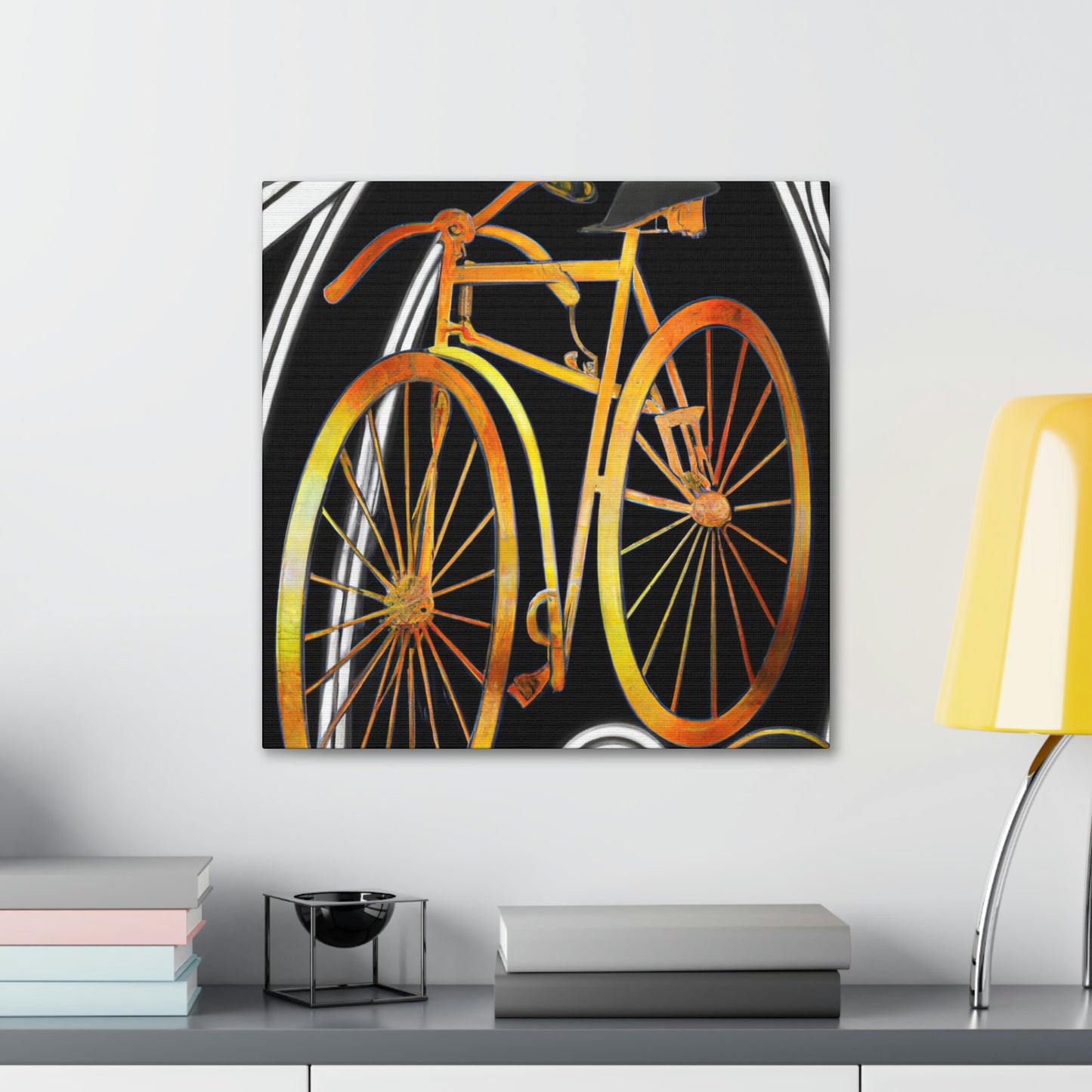 "Wheeling Art Deco Bike" - Canvas