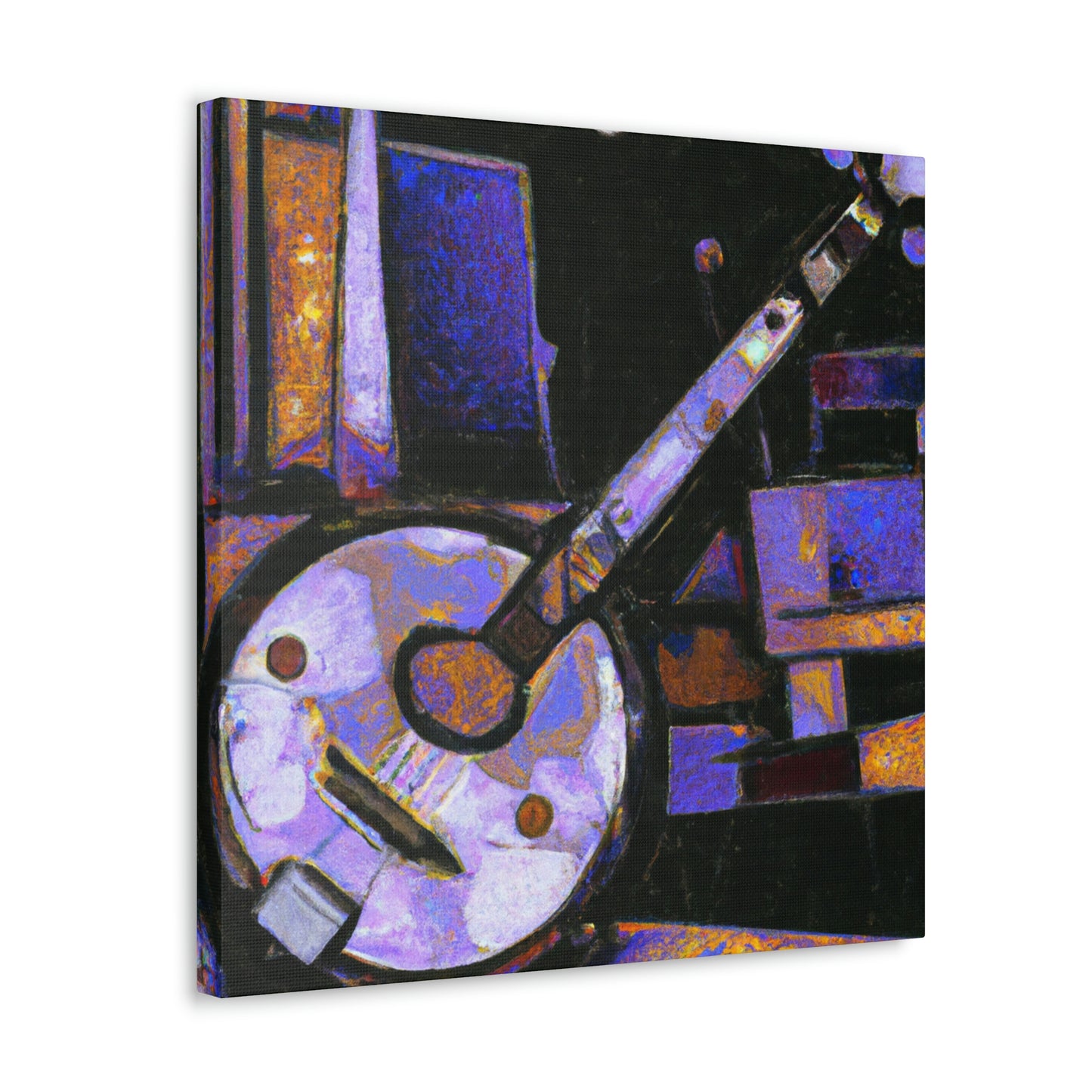 "Banjo in Blue Music" - Canvas