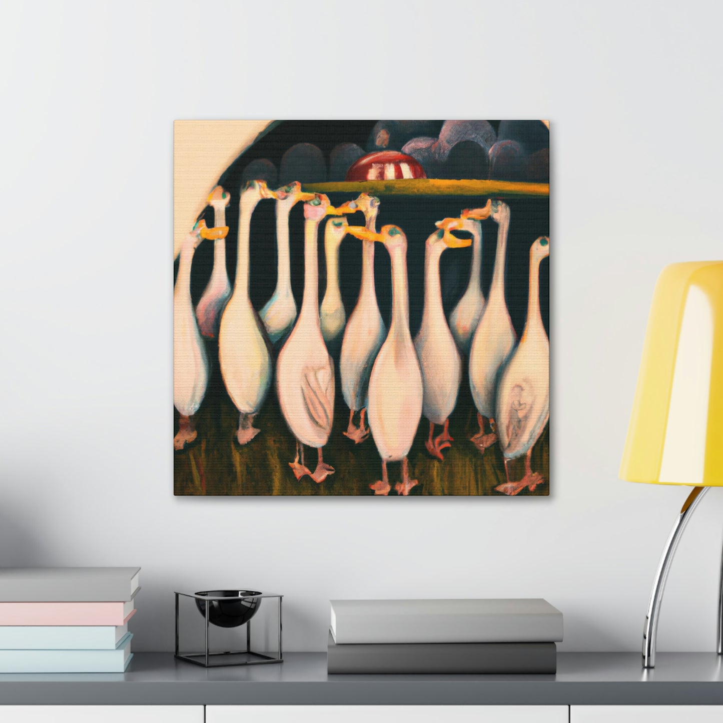 "Geese in Flight, Sunlit" - Canvas