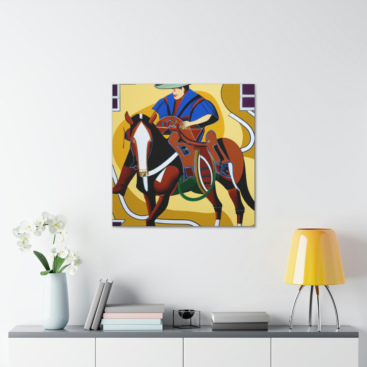 "Cowboy on Wild Steed" - Canvas