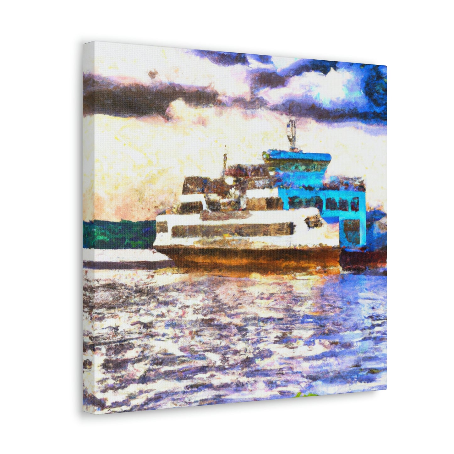 Ferry at Nightfall - Canvas