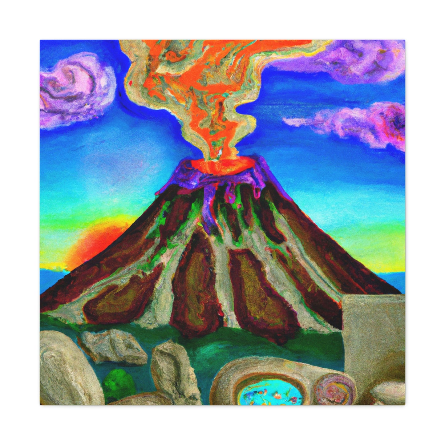 Volcano in the Clouds - Canvas