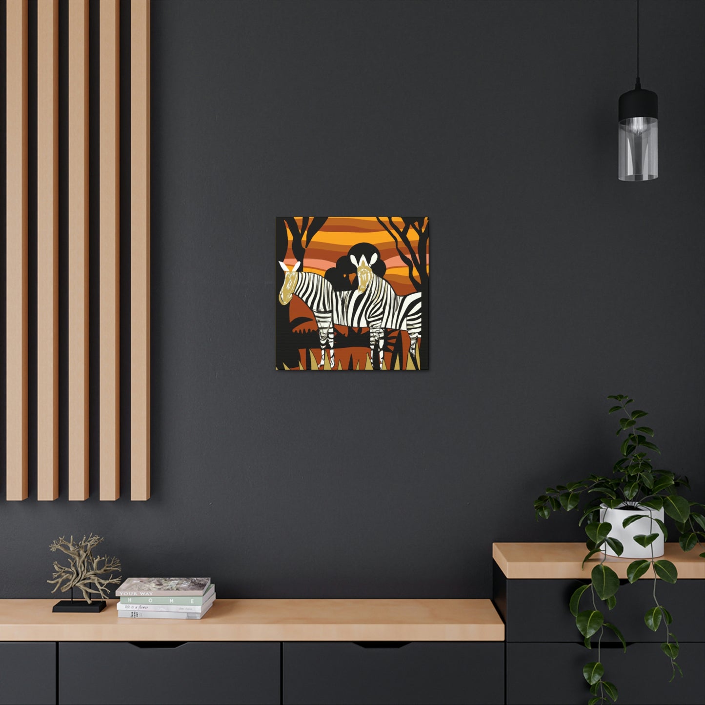 "Zebra in Moonlight Glaze" - Canvas