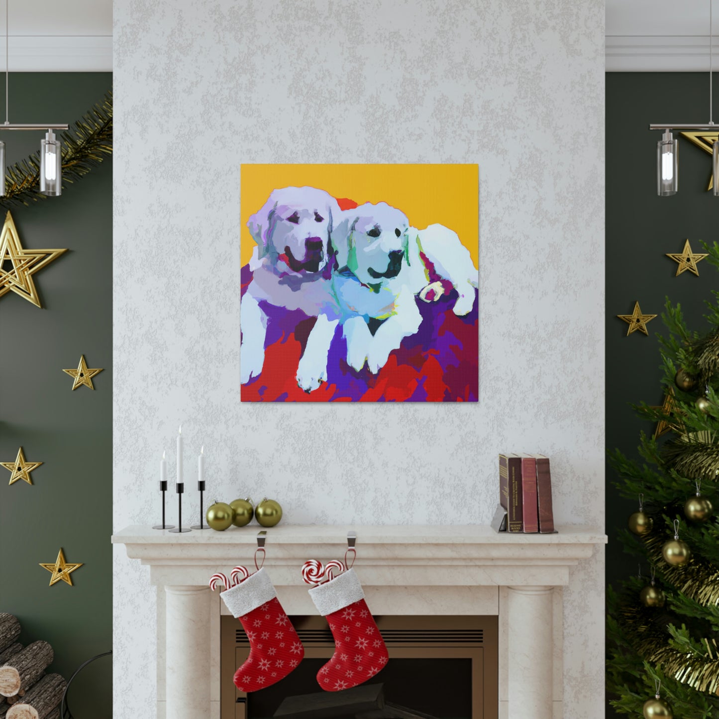 "Great Pyrenees Snowscape" - Canvas