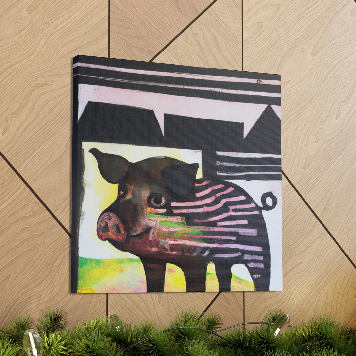 Pig in Pastel Hues - Canvas