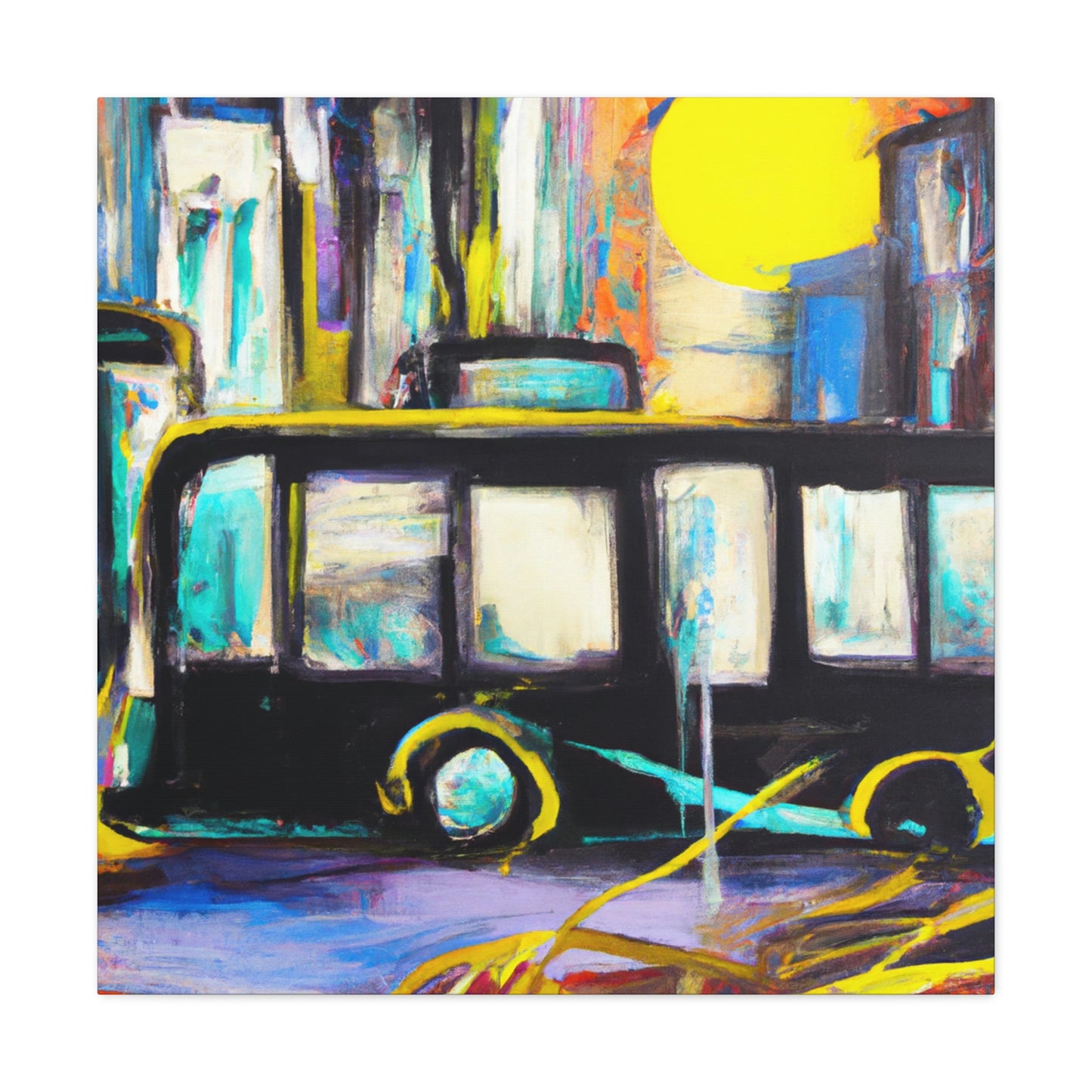 Bus in the City - Canvas