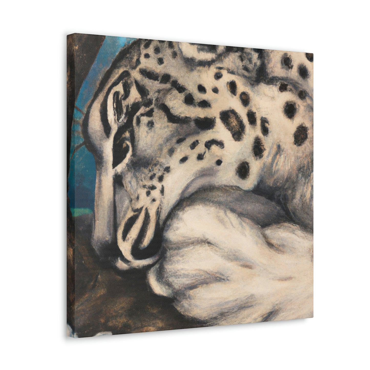 Snow Leopard Silhouette - Canvas