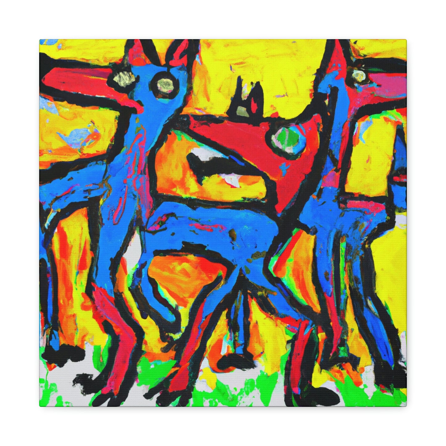 Coyotes in Expressionism - Canvas