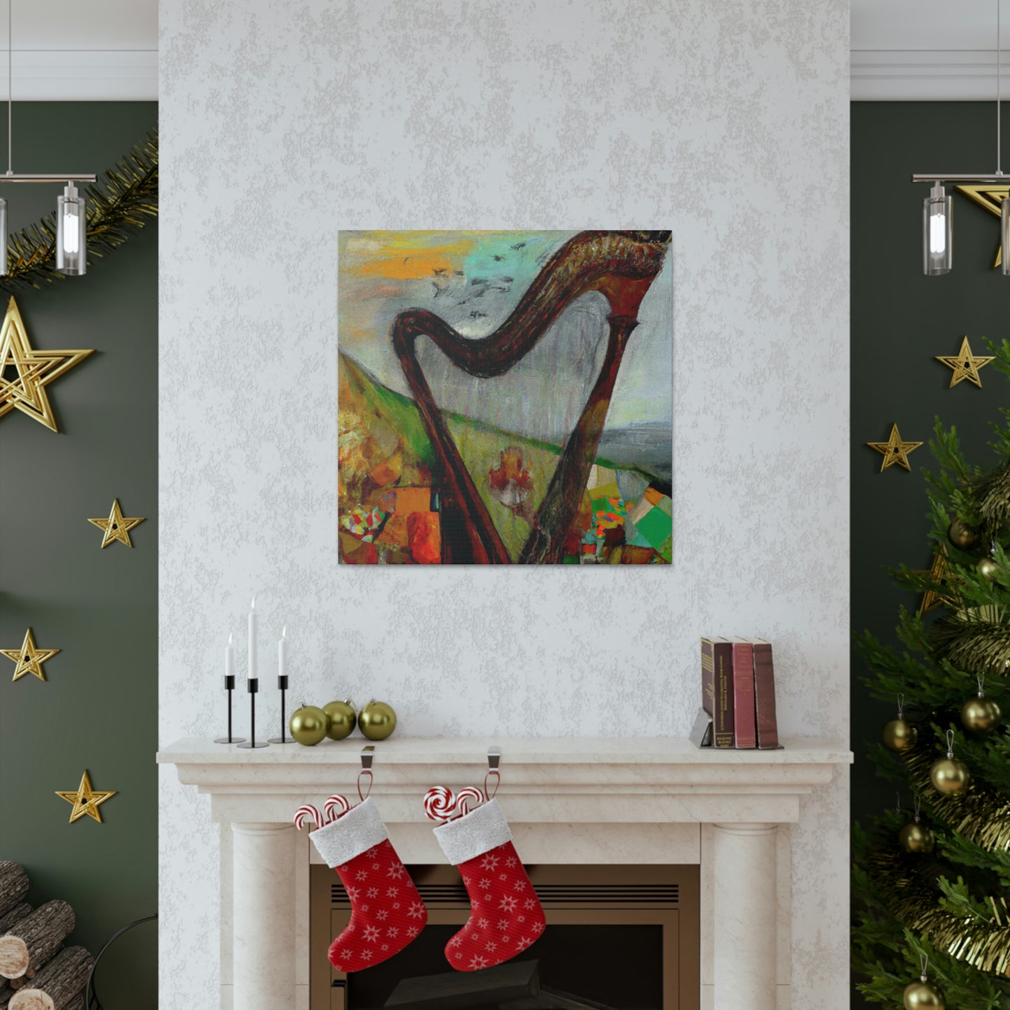 "Harp in Harmonious Colors" - Canvas