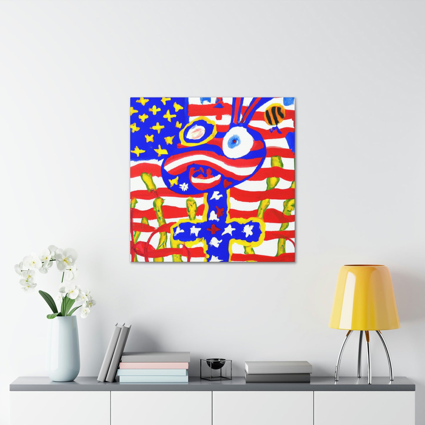 "Stars and Stripes Elegance" - Canvas