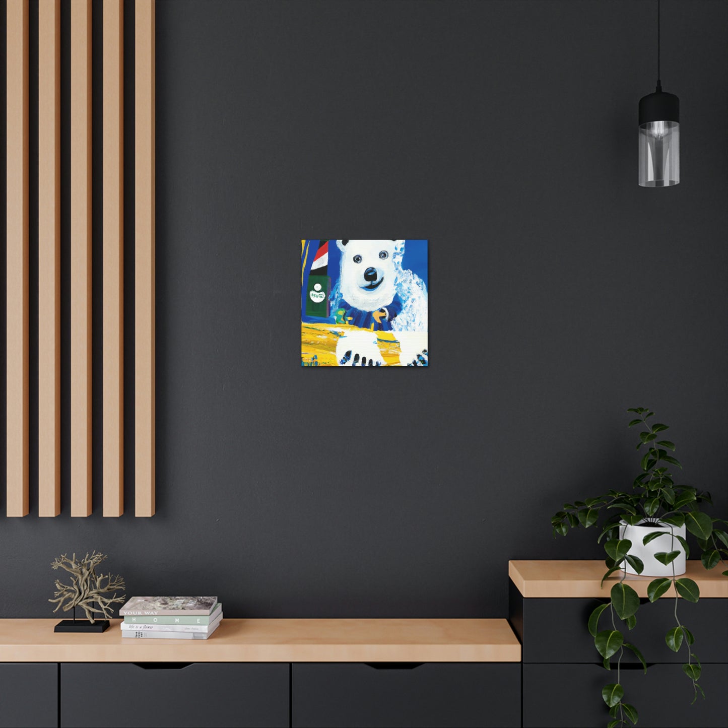 Polar Bear Reflection. - Canvas