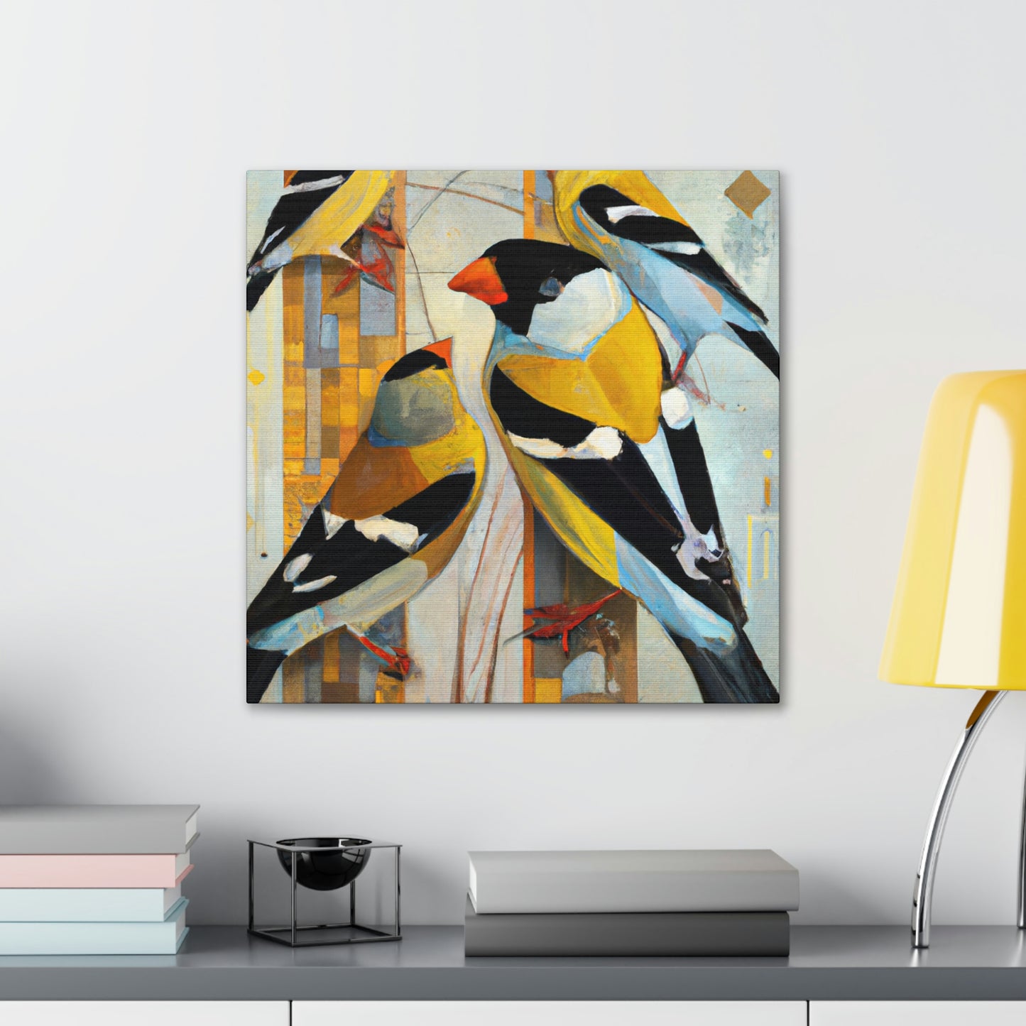 "Goldfinch in Deco Style" - Canvas