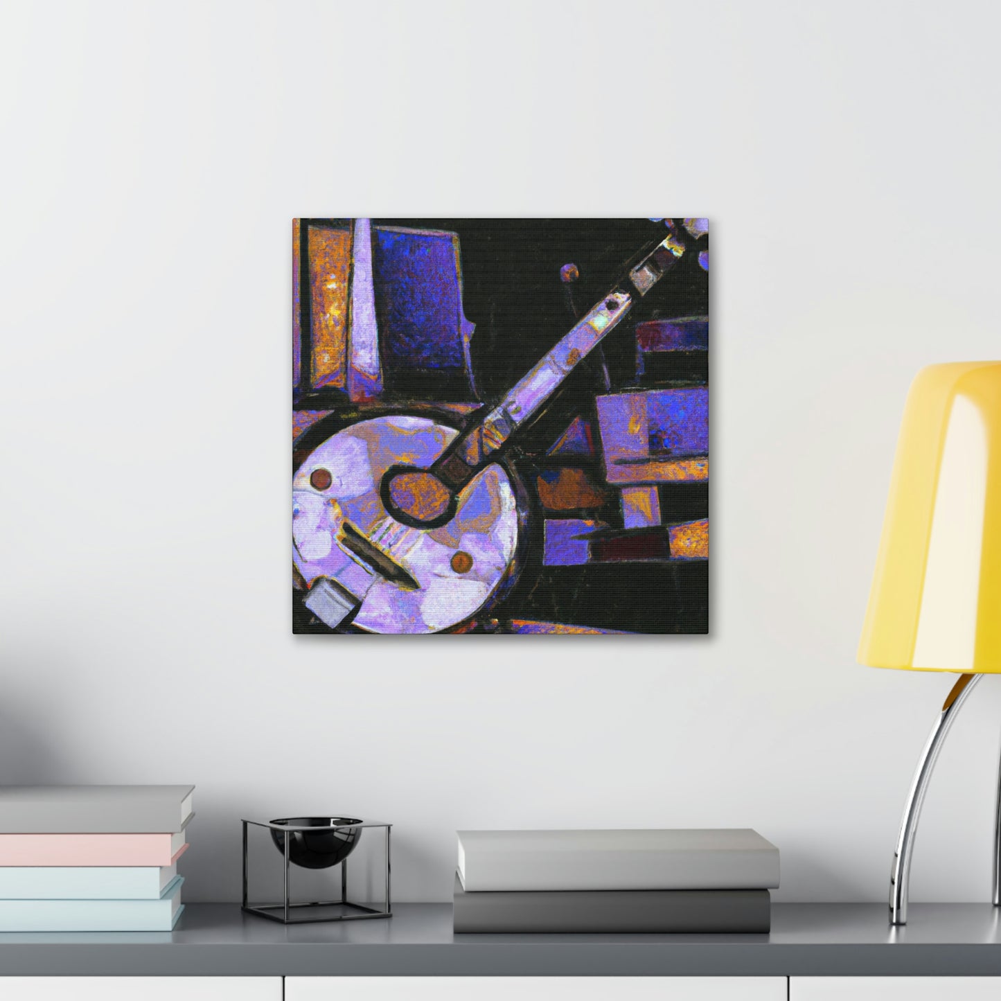 "Banjo in Blue Music" - Canvas