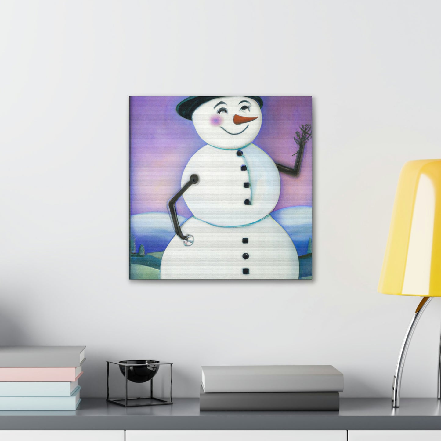 Chilling Art Deco Snowman - Canvas