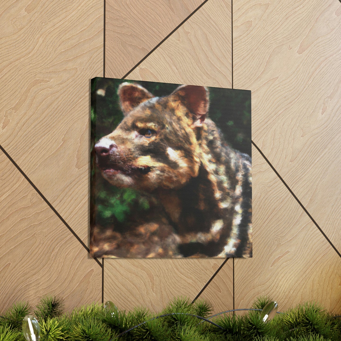 Tasmanian Tiger Pointillism - Canvas