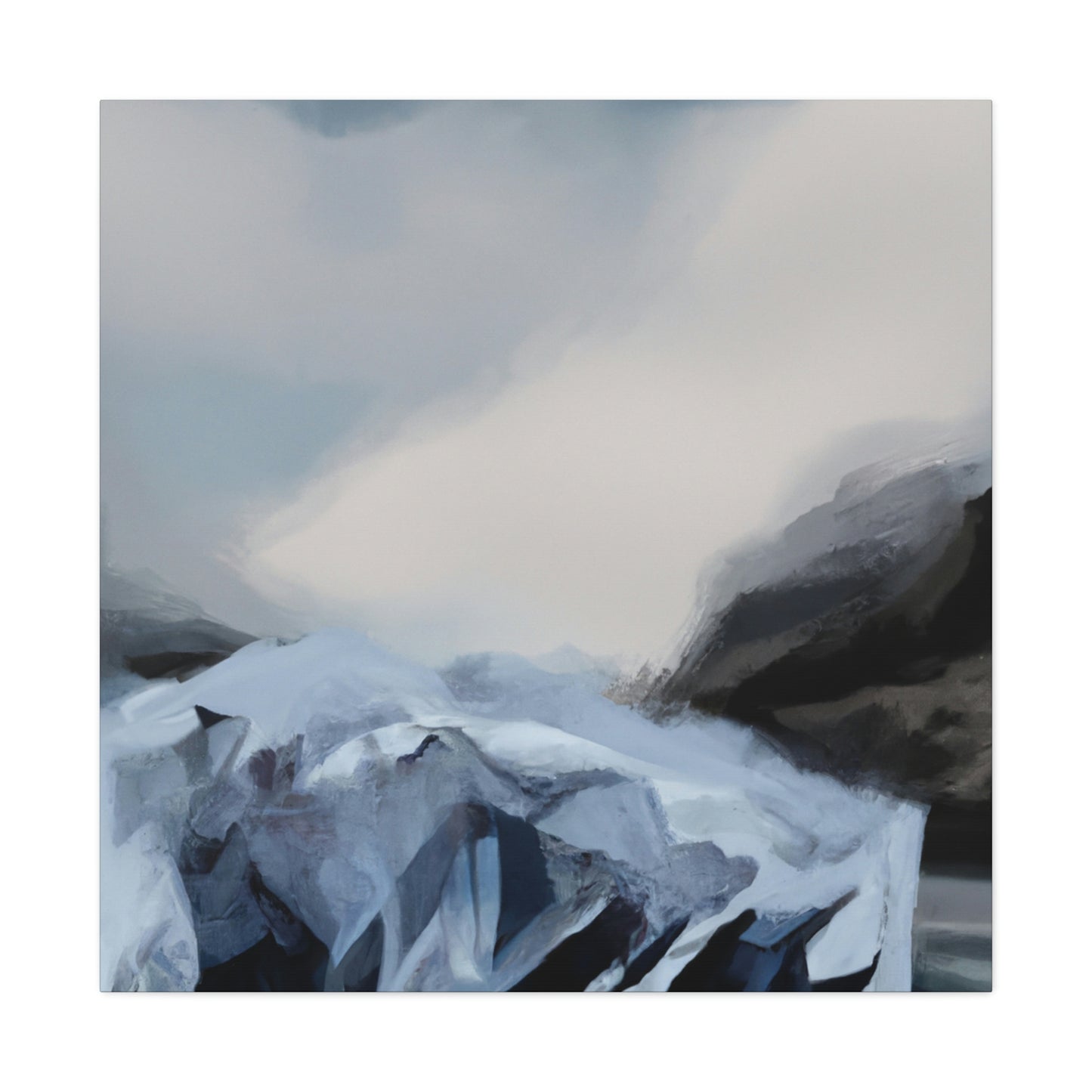 Glacier's Frozen Reflection - Canvas