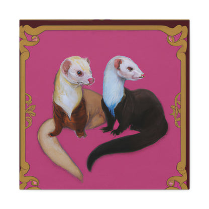 Ferrets in Art Deco - Canvas