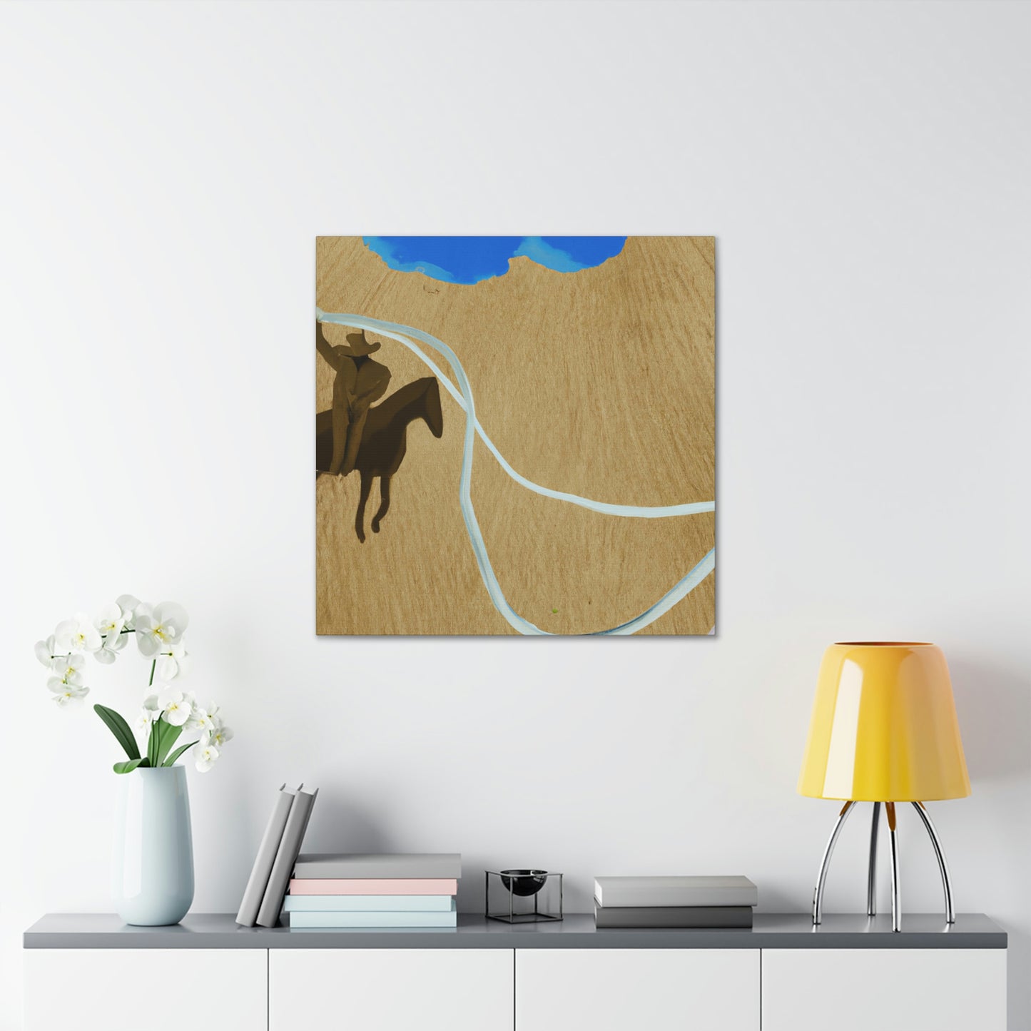 Roping a Cowboy Sunset - Canvas