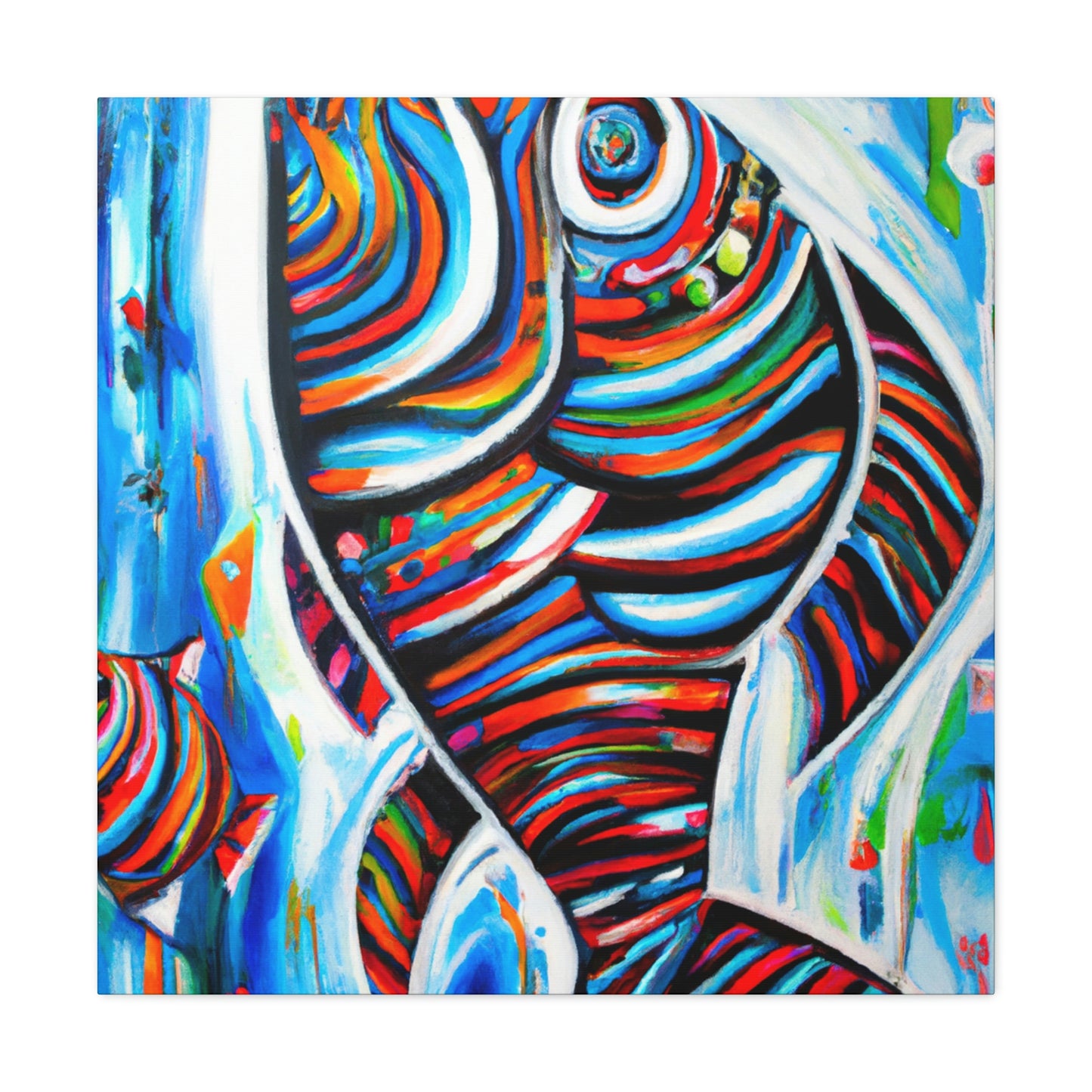 "Fish in Swirling Colors" - Canvas