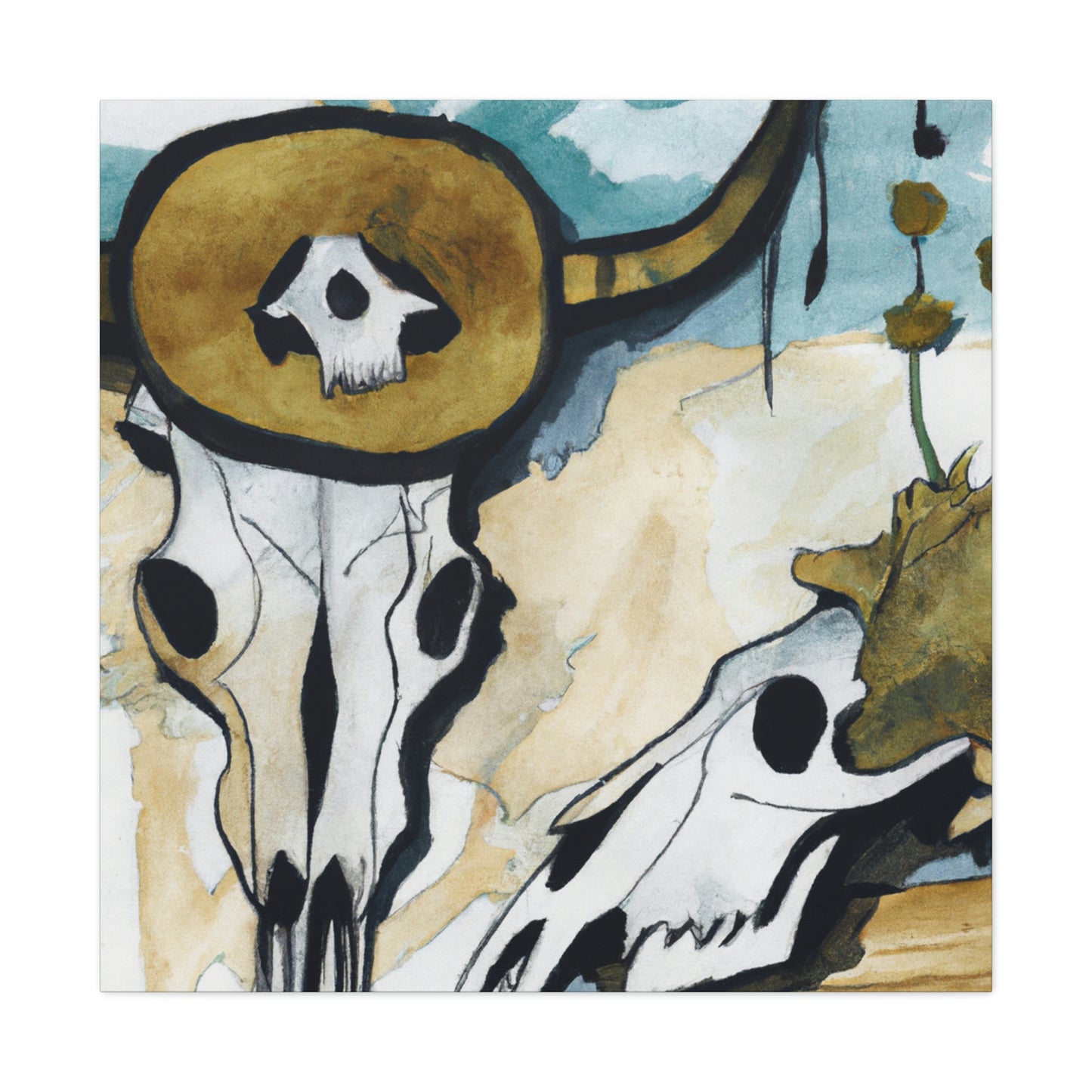 "Cow Skull in Vision" - Canvas