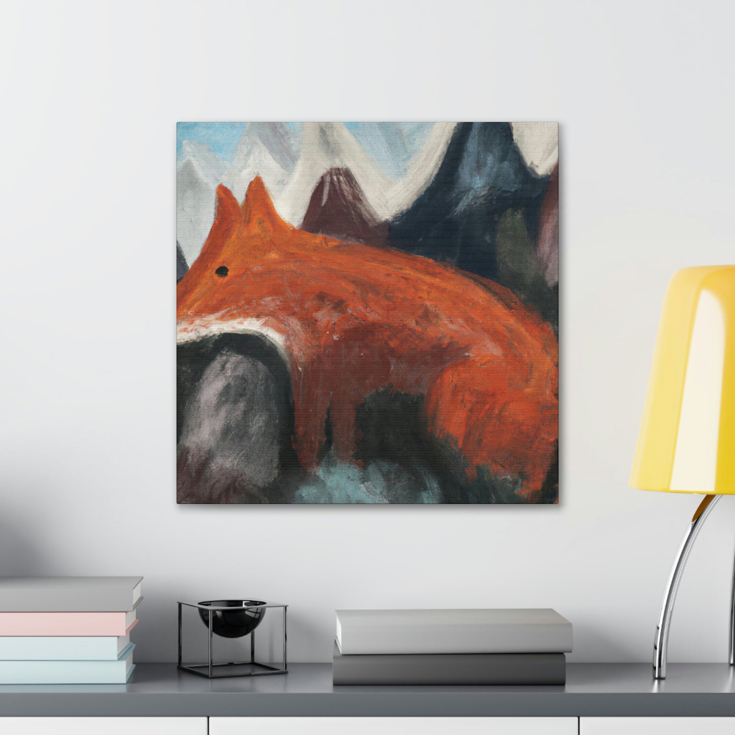 Fox in Moonlight Glow - Canvas