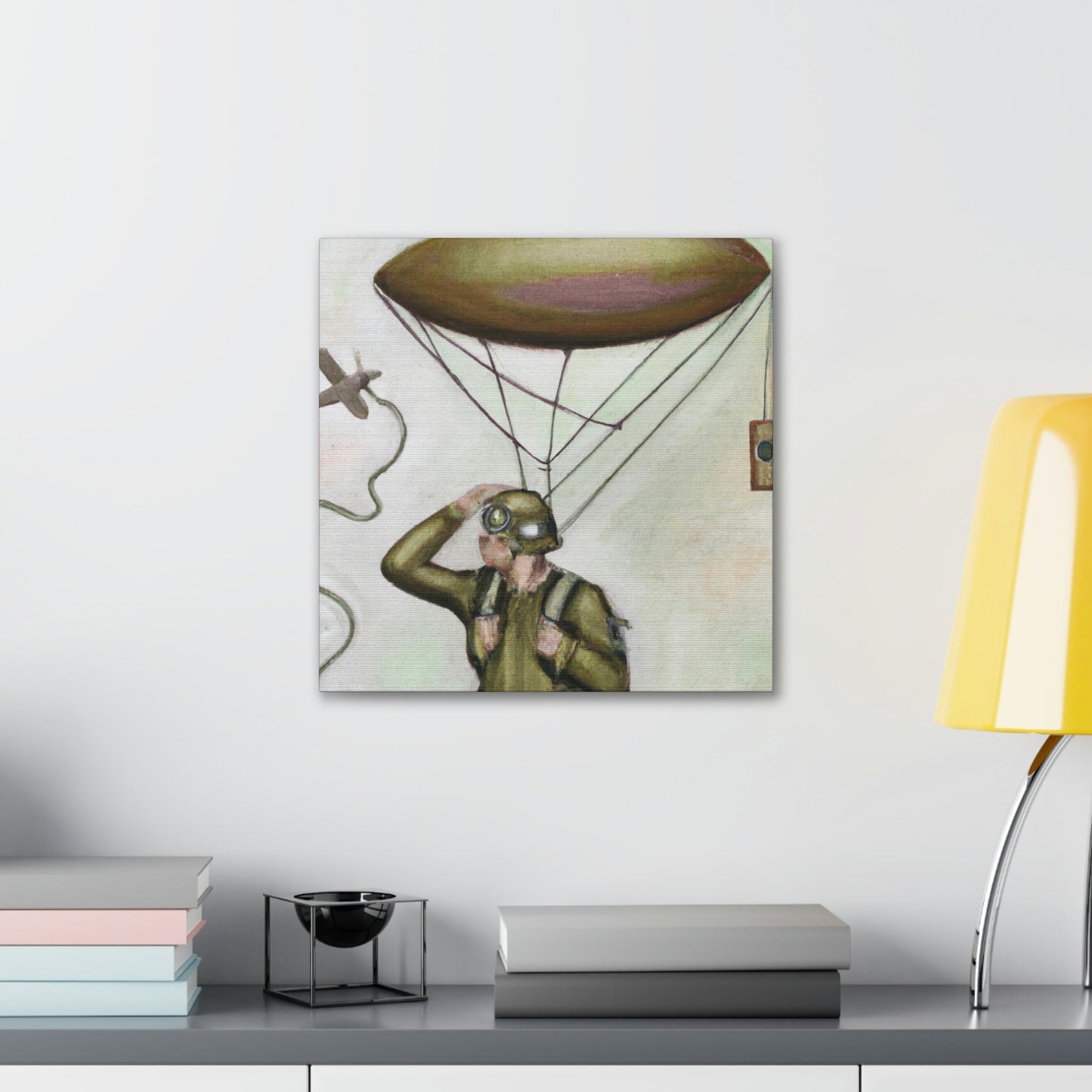 Paratrooper in Moonlight. - Canvas