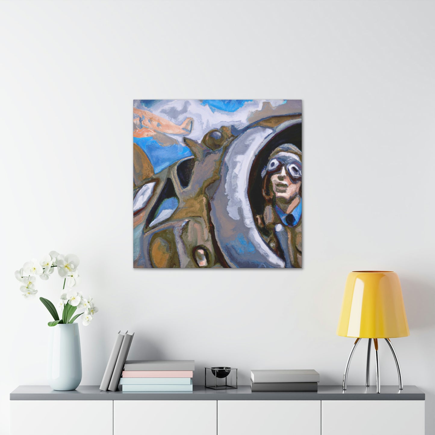 Aviator in Flight. - Canvas