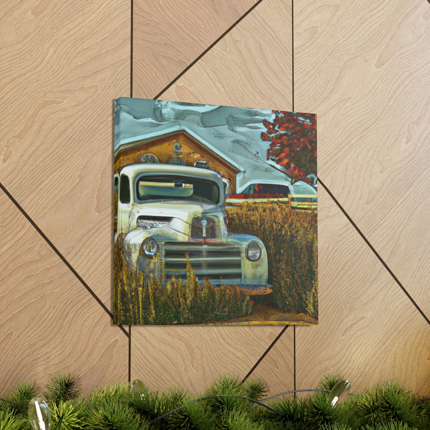 "Rustic Retreat Truckscape" - Canvas