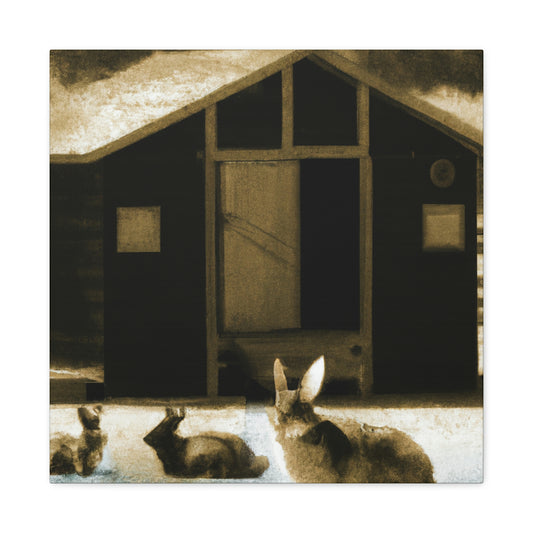 "Rabbits in Nature's Harmony" - Canvas