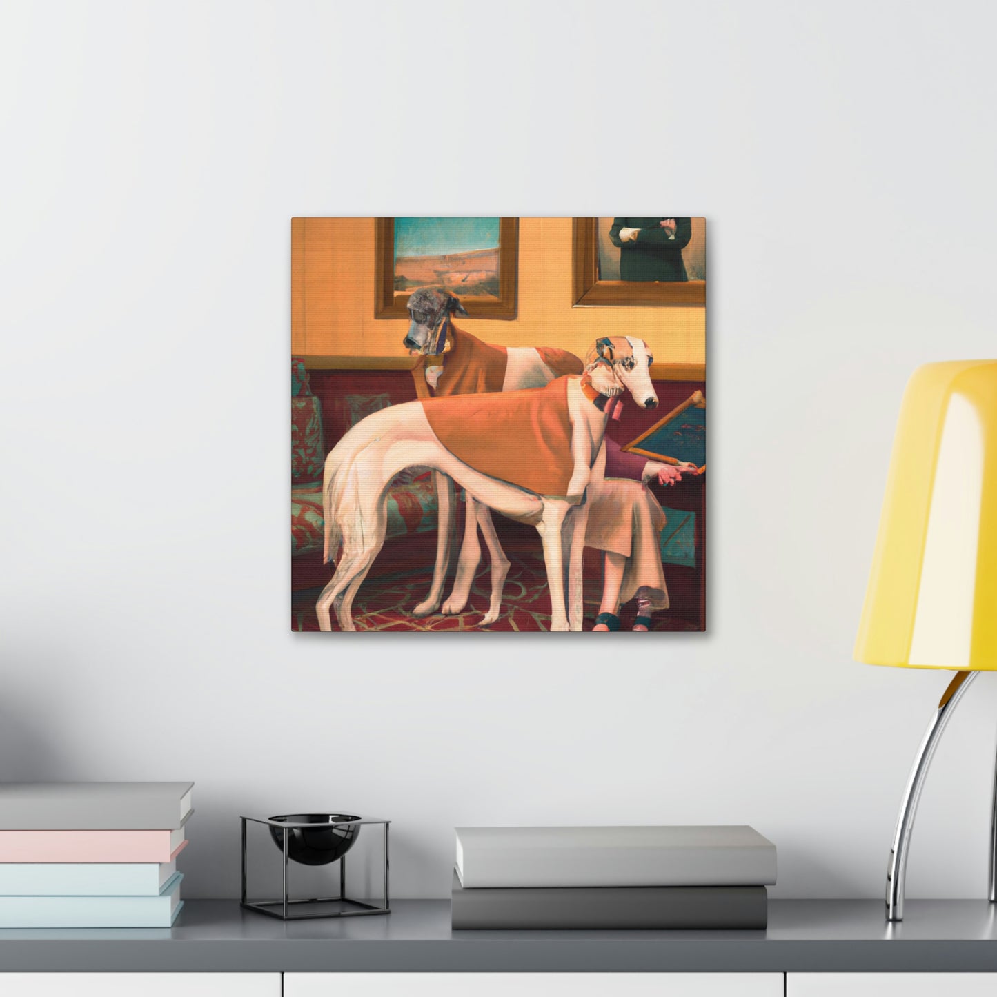 Greyhound in Moonlight. - Canvas