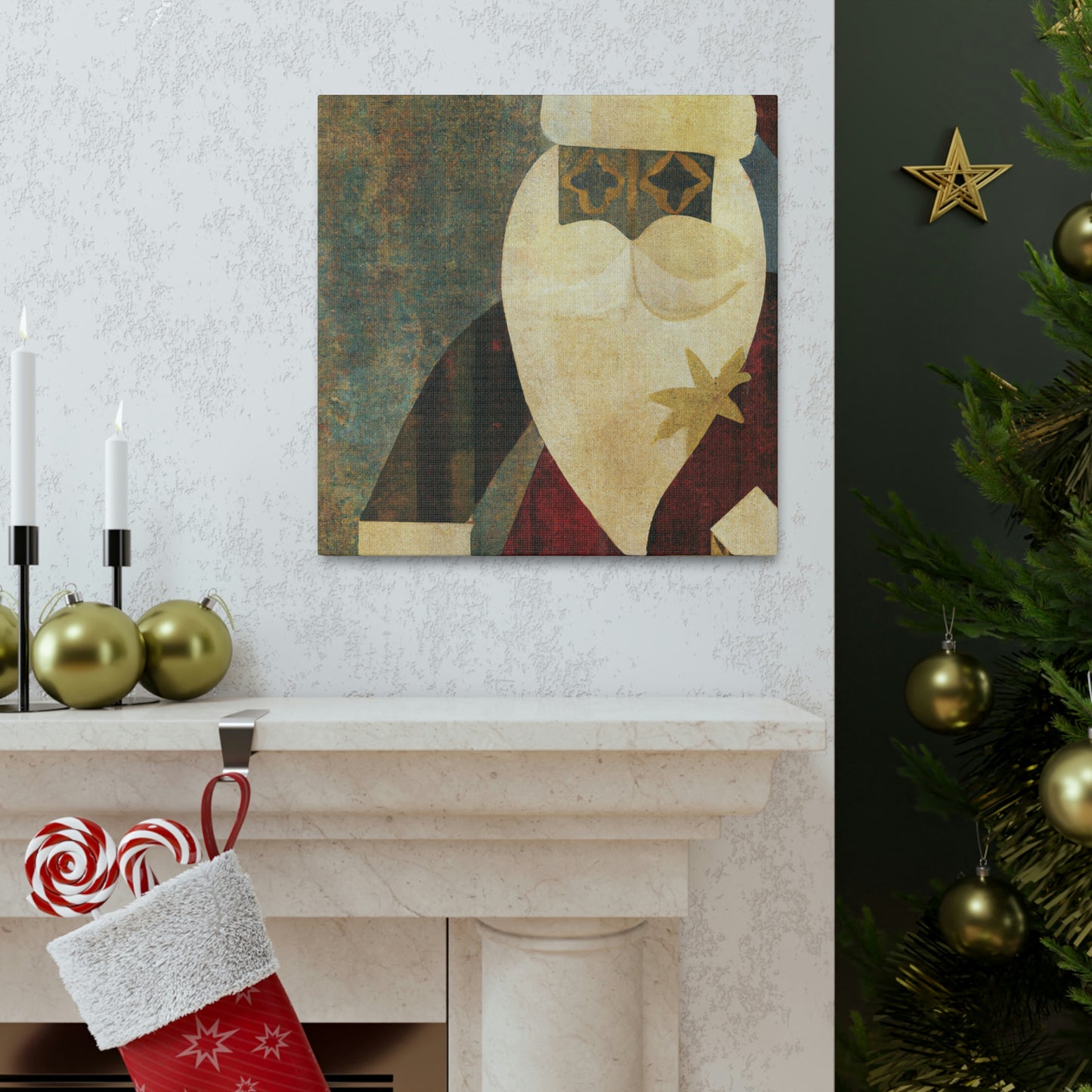 Santa's Art Deco Dream - Canvas