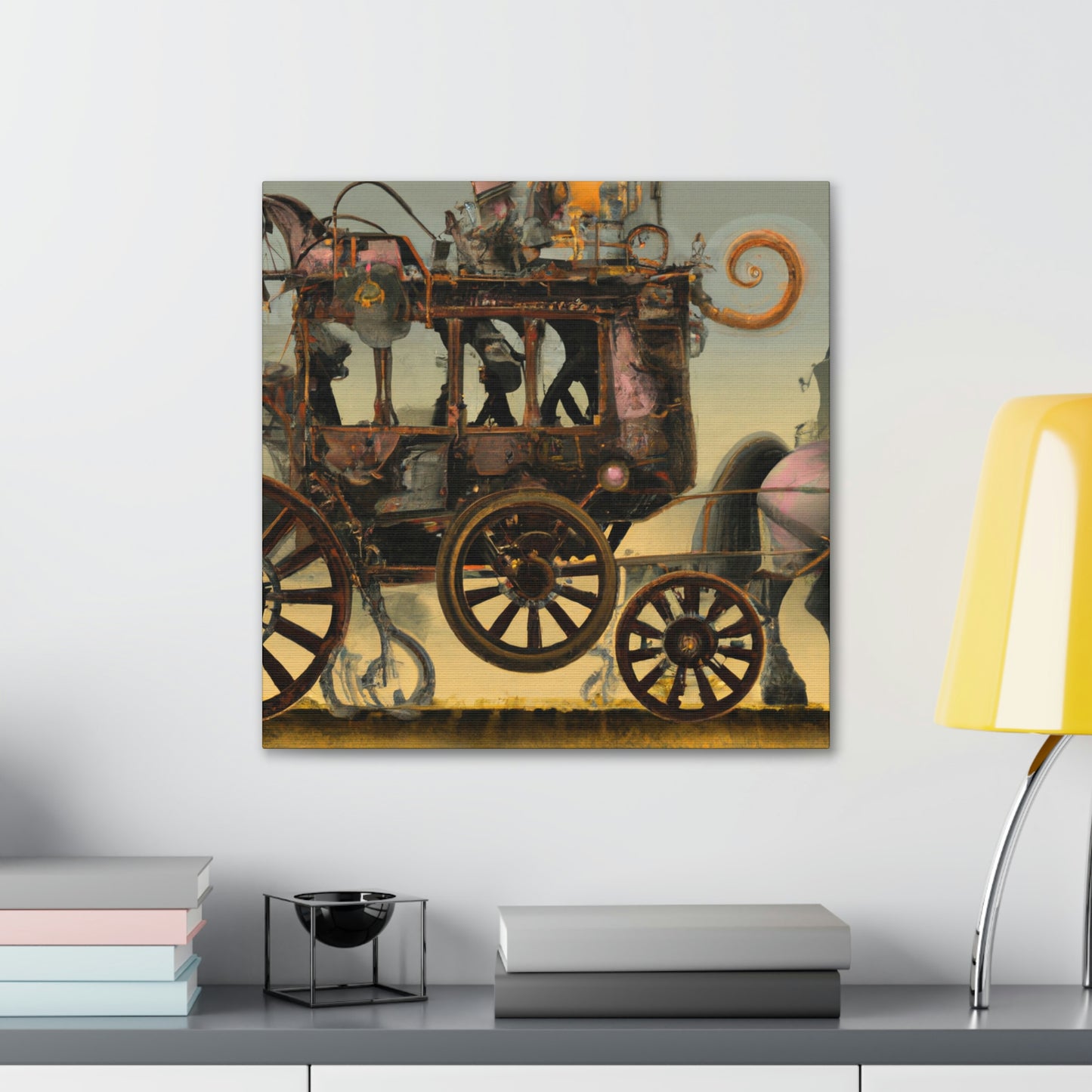 "Steam Horse-Drawn Carriage" - Canvas