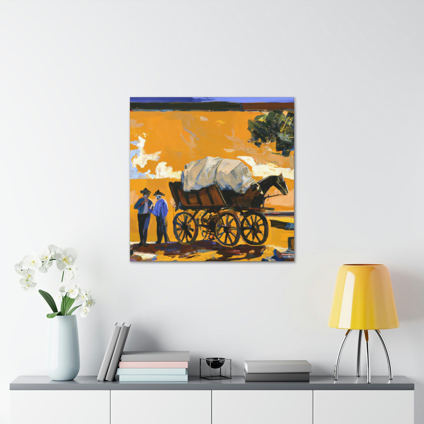 Wagon in Moonlight. - Canvas