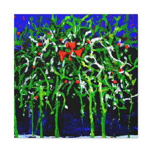 Mistletoe Embrace Expressionism - Canvas